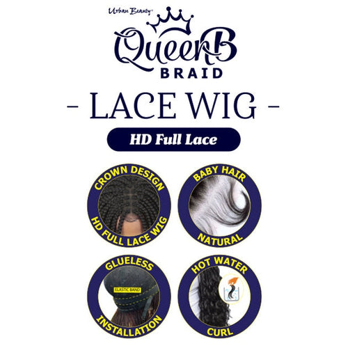 Queen B Lace Wig Qlw317 Box Braid Bob 10Inch-#1